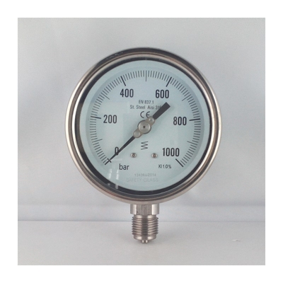 Bezpieczny wskaźnik ciśnienia oleju hydraulicznego ze stali nierdzewnej 316/304 OEM