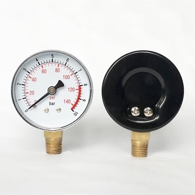 Manometr użytkowy o podwójnej skali 63 mm 230 Psi Manometr z przyłączem dolnym EN837-1
