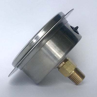 Manometr z mosiężnym zwilżonym płynem do montażu kołnierzowego 2,5 cala 250 kg / cm2 1/4 NPT