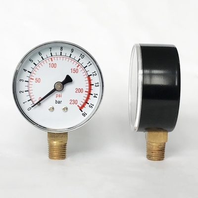 Manometr użytkowy o podwójnej skali 63 mm 230 Psi Manometr z przyłączem dolnym EN837-1