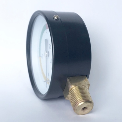 Miernik ciśnienia z mosiężną rurką żółta zielona czerwona tarcza 80 mm 15 bar